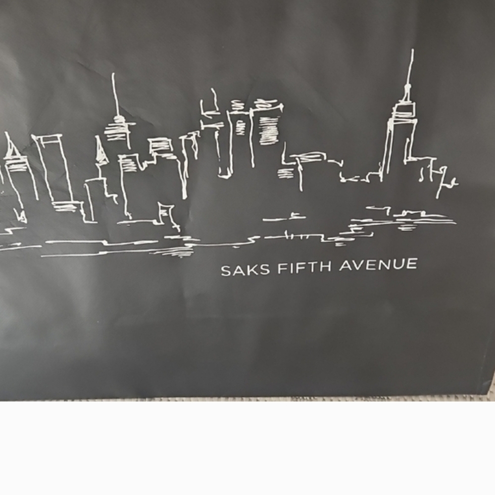 Saks Fifth Avenue Black Cityscape Reuseable Tote. - Picture 5 of 5